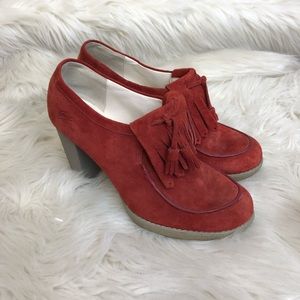 Vintage Lacoste Platform Pumps Red/Burnt Orange